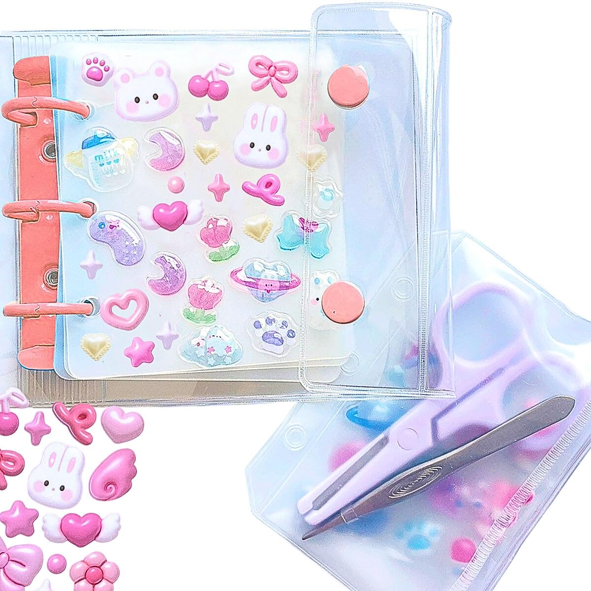 Amazon.co.jp: AbonAbon シール帳 A8 透明 シール専用 はがせる 台紙